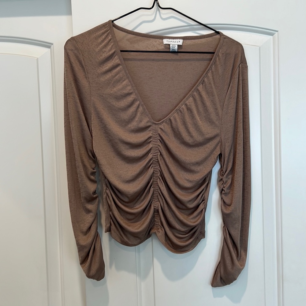 Top shop long sleeve mesh top